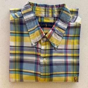 Ralph Lauren Yellow and Blue Casual Button Down Shirt